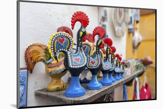 Portugal, Obidos, Traditional Painted Black Roosters-Lisa S. Engelbrecht-Mounted Photographic Print