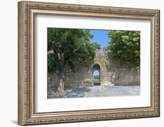 Portugal, Obidos, View of Farm Through Battlement Opening in Courtyard-Lisa S. Engelbrecht-Framed Photographic Print