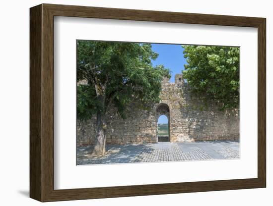 Portugal, Obidos, View of Farm Through Battlement Opening in Courtyard-Lisa S. Engelbrecht-Framed Photographic Print