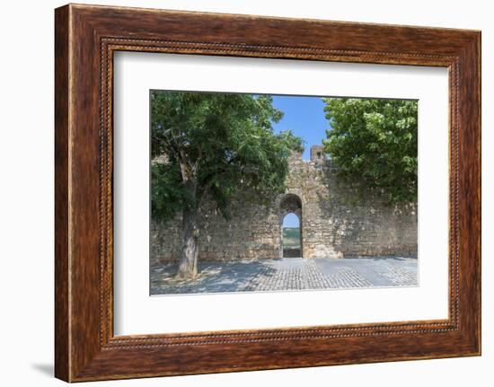 Portugal, Obidos, View of Farm Through Battlement Opening in Courtyard-Lisa S. Engelbrecht-Framed Photographic Print