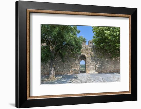 Portugal, Obidos, View of Farm Through Battlement Opening in Courtyard-Lisa S. Engelbrecht-Framed Photographic Print