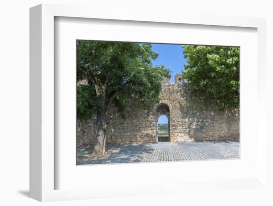 Portugal, Obidos, View of Farm Through Battlement Opening in Courtyard-Lisa S. Engelbrecht-Framed Photographic Print