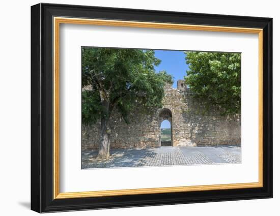 Portugal, Obidos, View of Farm Through Battlement Opening in Courtyard-Lisa S. Engelbrecht-Framed Photographic Print