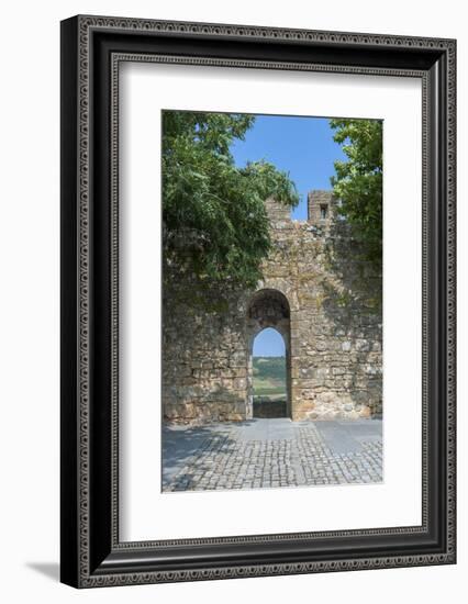 Portugal, Obidos, View of Farm Through Battlement Opening in Courtyard-Lisa S. Engelbrecht-Framed Photographic Print