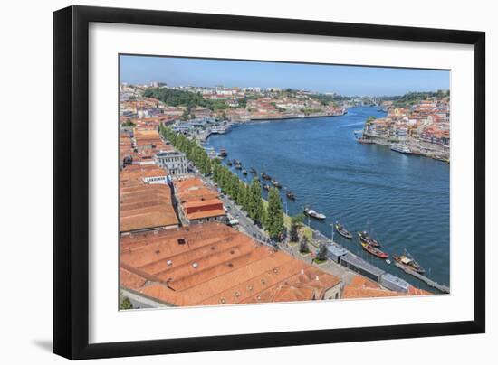 Portugal, Oporto, Douro River, Overlook of the City of Gaia-Lisa S. Engelbrecht-Framed Photographic Print