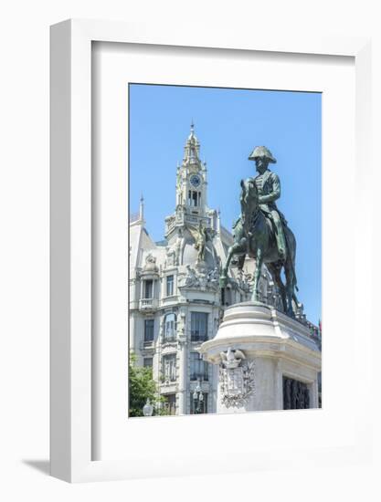 Portugal, Oporto, Liberty Square, Statue of King Pedro Iv-Jim Engelbrecht-Framed Photographic Print