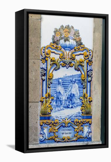 Portugal, Pinhao, Azulejo Mural, Train Station-Jim Engelbrecht-Framed Premier Image Canvas