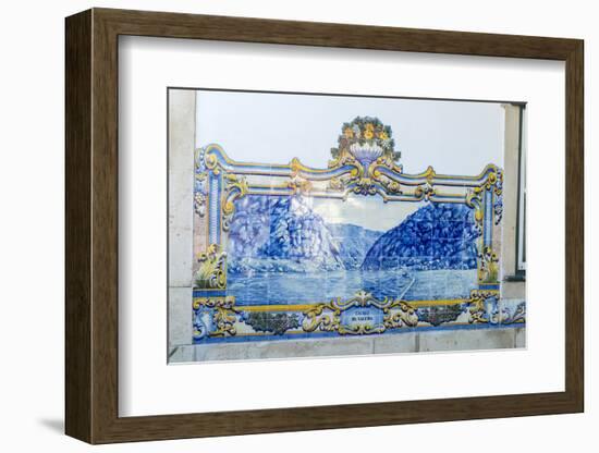 Portugal, Pinhao, Azulejo Mural, Train Station-Jim Engelbrecht-Framed Photographic Print