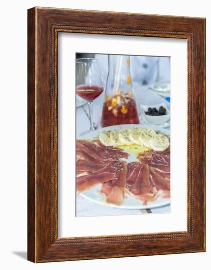 Portugal, Porto, Ham and Mozzarella Cheese Appetizer, Sangria-Jim Engelbrecht-Framed Photographic Print