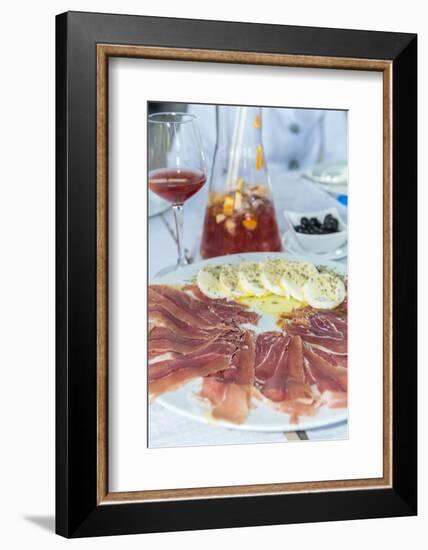 Portugal, Porto, Ham and Mozzarella Cheese Appetizer, Sangria-Jim Engelbrecht-Framed Photographic Print