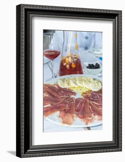 Portugal, Porto, Ham and Mozzarella Cheese Appetizer, Sangria-Jim Engelbrecht-Framed Photographic Print