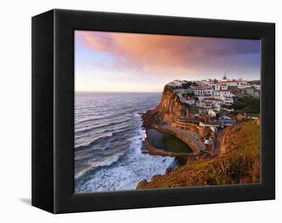 Portugal, Sintra, Azehas Do Mar, Overview of Town at Dusk-Shaun Egan-Framed Premier Image Canvas