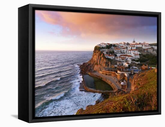 Portugal, Sintra, Azehas Do Mar, Overview of Town at Dusk-Shaun Egan-Framed Premier Image Canvas