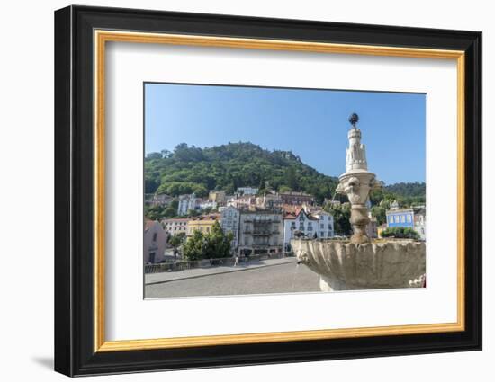 Portugal, Sintra, Sintra Palace Fountain Overlooking the Main Square-Jim Engelbrecht-Framed Photographic Print