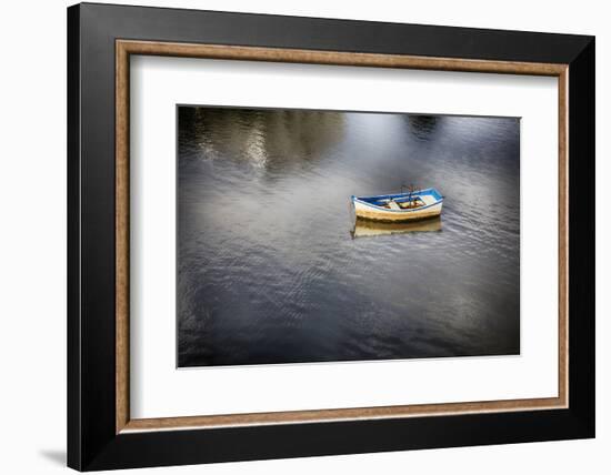 Portugal, Tavira, Lone Boat at Anchor in Bay-Terry Eggers-Framed Photographic Print