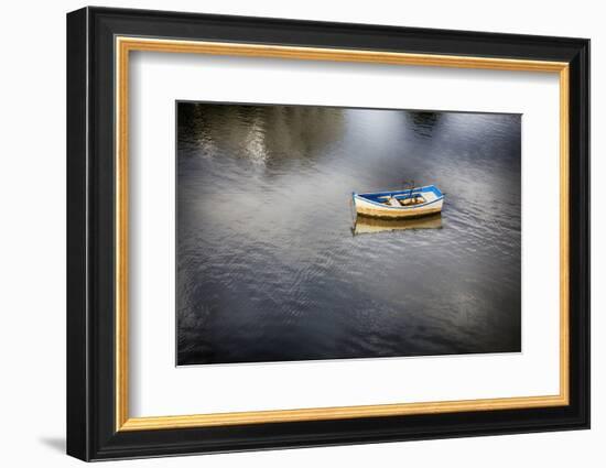 Portugal, Tavira, Lone Boat at Anchor in Bay-Terry Eggers-Framed Photographic Print