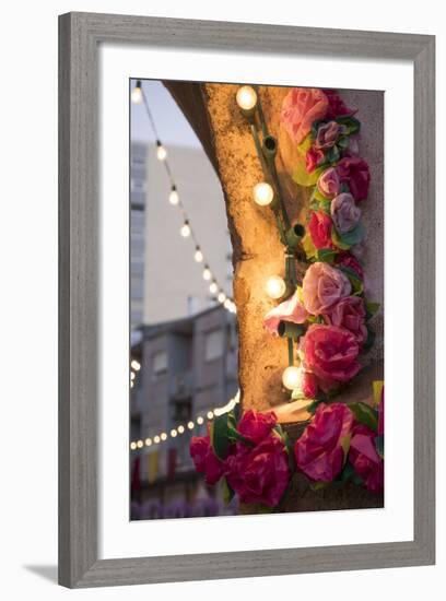 Portugal, Tomar, Santarem District. Colorfully Decorated Streets During the Trays Festival-Emily Wilson-Framed Photographic Print