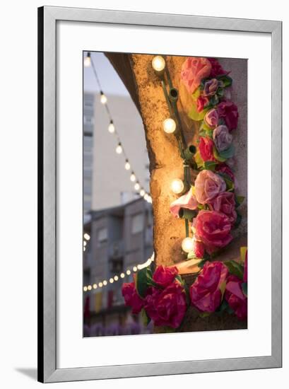 Portugal, Tomar, Santarem District. Colorfully Decorated Streets During the Trays Festival-Emily Wilson-Framed Photographic Print