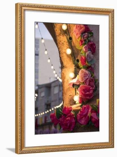 Portugal, Tomar, Santarem District. Colorfully Decorated Streets During the Trays Festival-Emily Wilson-Framed Photographic Print