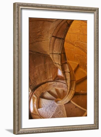 Portugal, Tomar, Spiral Stone Staircase in Convento De Cristo-Terry Eggers-Framed Photographic Print