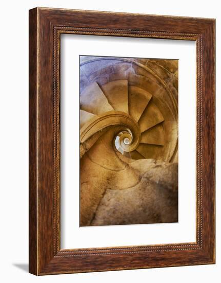 Portugal, Tomar, Spiral Stone Staircase in Convento De Cristo-Terry Eggers-Framed Photographic Print