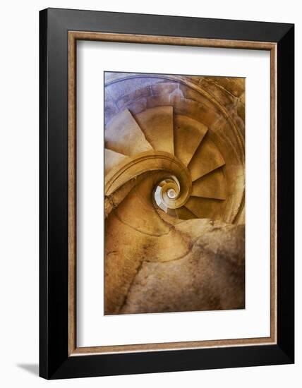 Portugal, Tomar, Spiral Stone Staircase in Convento De Cristo-Terry Eggers-Framed Photographic Print