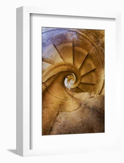 Portugal, Tomar, Spiral Stone Staircase in Convento De Cristo-Terry Eggers-Framed Photographic Print