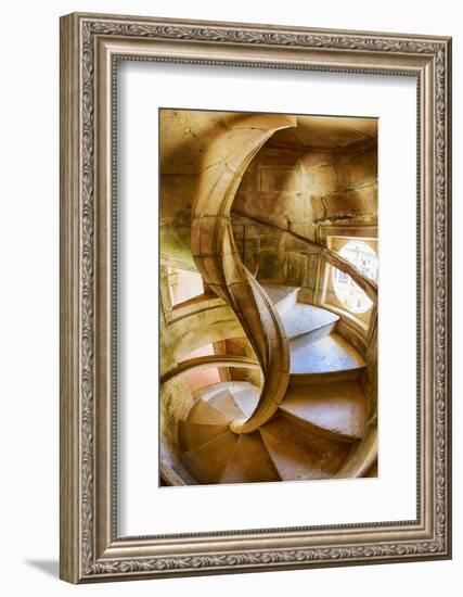 Portugal, Tomar, Spiral Stone Staircase in Convento De Cristo-Terry Eggers-Framed Photographic Print