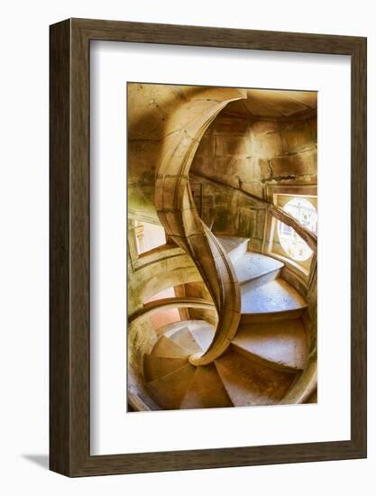 Portugal, Tomar, Spiral Stone Staircase in Convento De Cristo-Terry Eggers-Framed Photographic Print