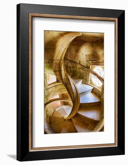 Portugal, Tomar, Spiral Stone Staircase in Convento De Cristo-Terry Eggers-Framed Photographic Print