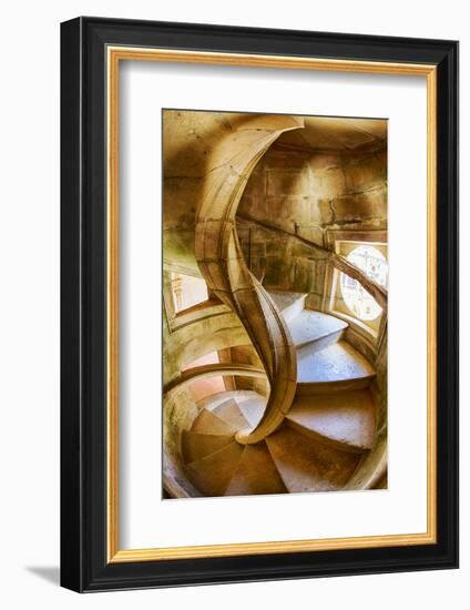 Portugal, Tomar, Spiral Stone Staircase in Convento De Cristo-Terry Eggers-Framed Photographic Print