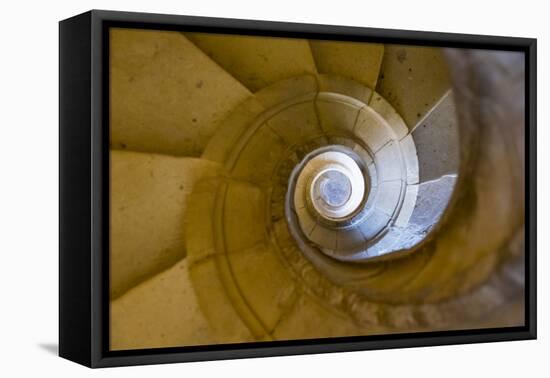 Portugal, Tomar. Tomar Castle. Spiral staircase of the great cloister.-Emily Wilson-Framed Premier Image Canvas