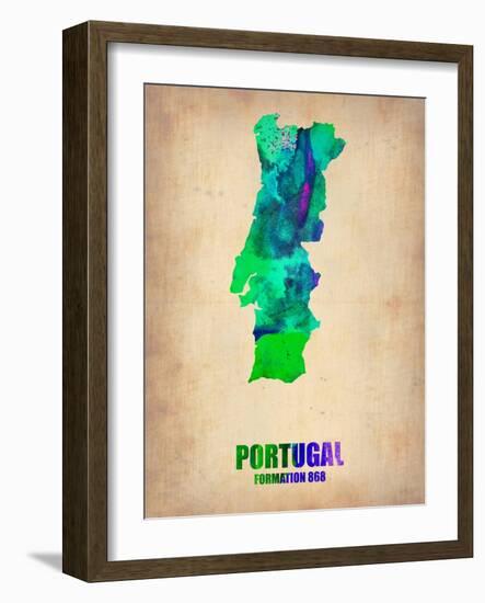 Portugal Watercolor Map-NaxArt-Framed Art Print