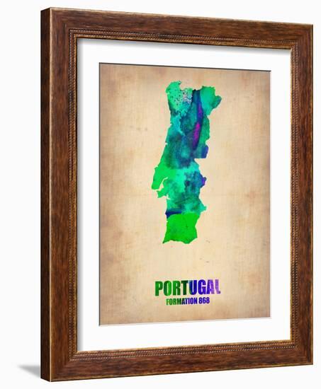 Portugal Watercolor Map-NaxArt-Framed Art Print