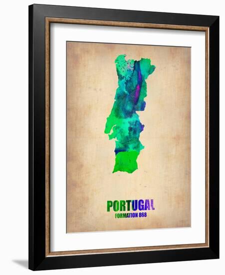 Portugal Watercolor Map-NaxArt-Framed Art Print