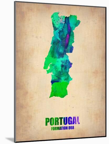 Portugal Watercolor Map-NaxArt-Mounted Art Print