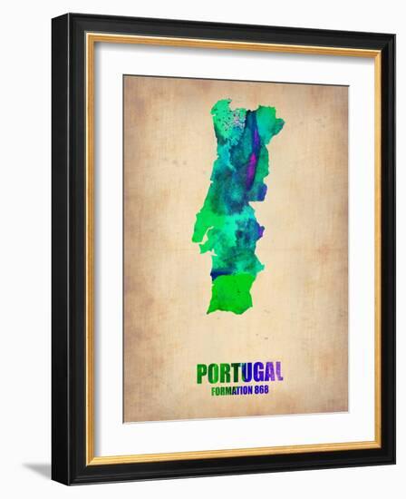 Portugal Watercolor Map-NaxArt-Framed Art Print