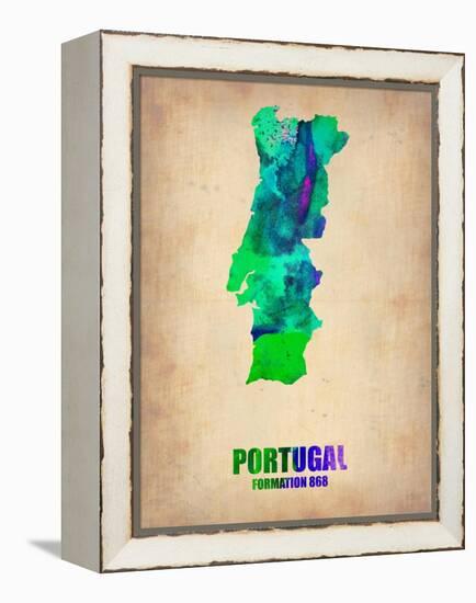 Portugal Watercolor Map-NaxArt-Framed Stretched Canvas