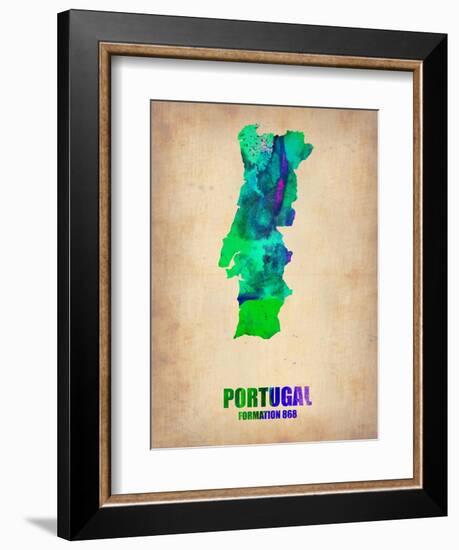 Portugal Watercolor Map-NaxArt-Framed Art Print