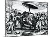 Portuguese in India, Being Transported on Litter, Engraving from Peregrinationes-Theodor de Bry-Mounted Giclee Print