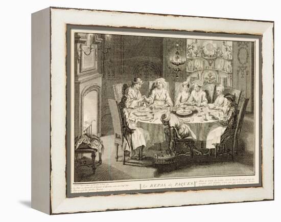 Portuguese Jews Celebrating the Feast of Passover, Illustration from 'Religious Ceremonies and…-Bernard Picart-Framed Premier Image Canvas