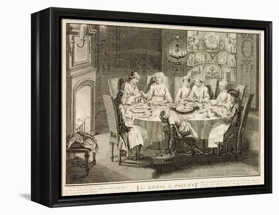 Portuguese Jews Celebrating the Feast of Passover, Illustration from 'Religious Ceremonies and…-Bernard Picart-Framed Premier Image Canvas