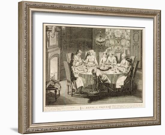 Portuguese Jews Celebrating the Feast of Passover, Illustration from 'Religious Ceremonies and…-Bernard Picart-Framed Giclee Print