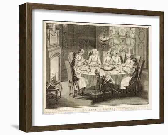 Portuguese Jews Celebrating the Feast of Passover, Illustration from 'Religious Ceremonies and…-Bernard Picart-Framed Giclee Print