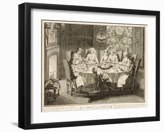 Portuguese Jews Celebrating the Feast of Passover, Illustration from 'Religious Ceremonies and…-Bernard Picart-Framed Giclee Print