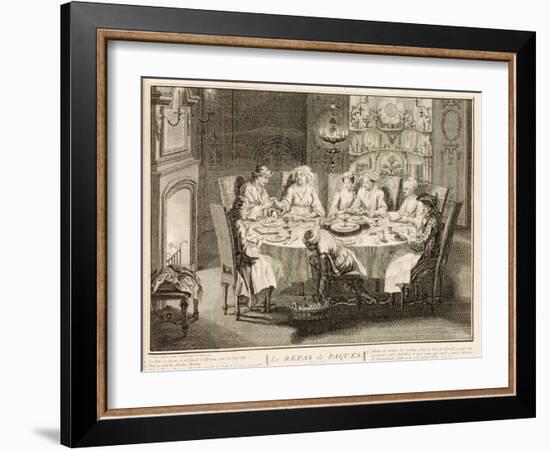 Portuguese Jews Celebrating the Feast of Passover, Illustration from 'Religious Ceremonies and…-Bernard Picart-Framed Giclee Print