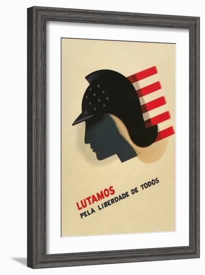 Portuguese Language Propaganda Poster-null-Framed Premium Giclee Print