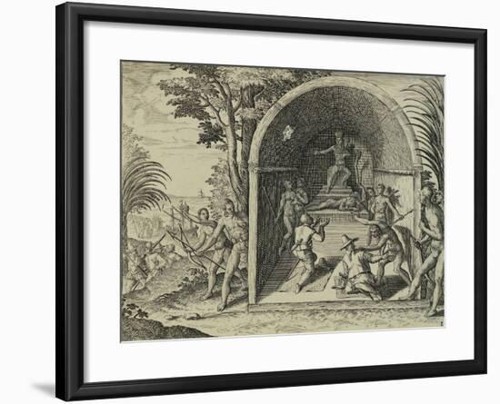 Portuguese Navigators Arriving in Ethiopia from Indiae Orientalis by Antonio Pigafetta-null-Framed Giclee Print