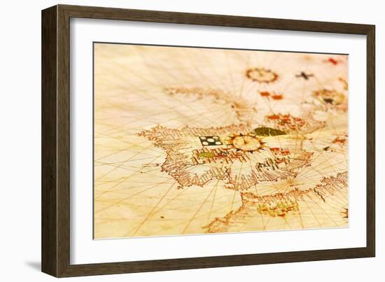 Portuguese Old Map-inaquim-Framed Art Print