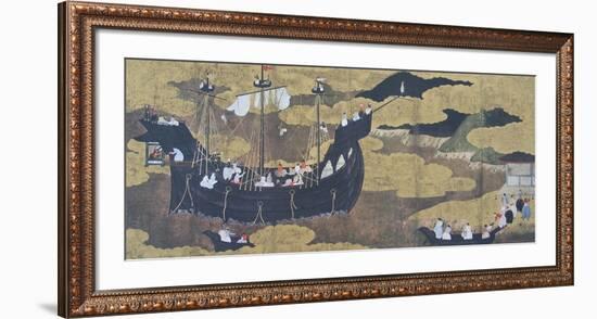 Portuguese Ship Arriving a Japanese Harbour-null-Framed Collectable Print